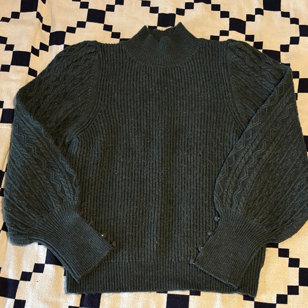Splendid Dark Green Cowl Neck Sweater